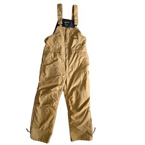 Walls‎ Mens Insulated Duck Canvas Bib Overalls Brown Quilted Workwear Large